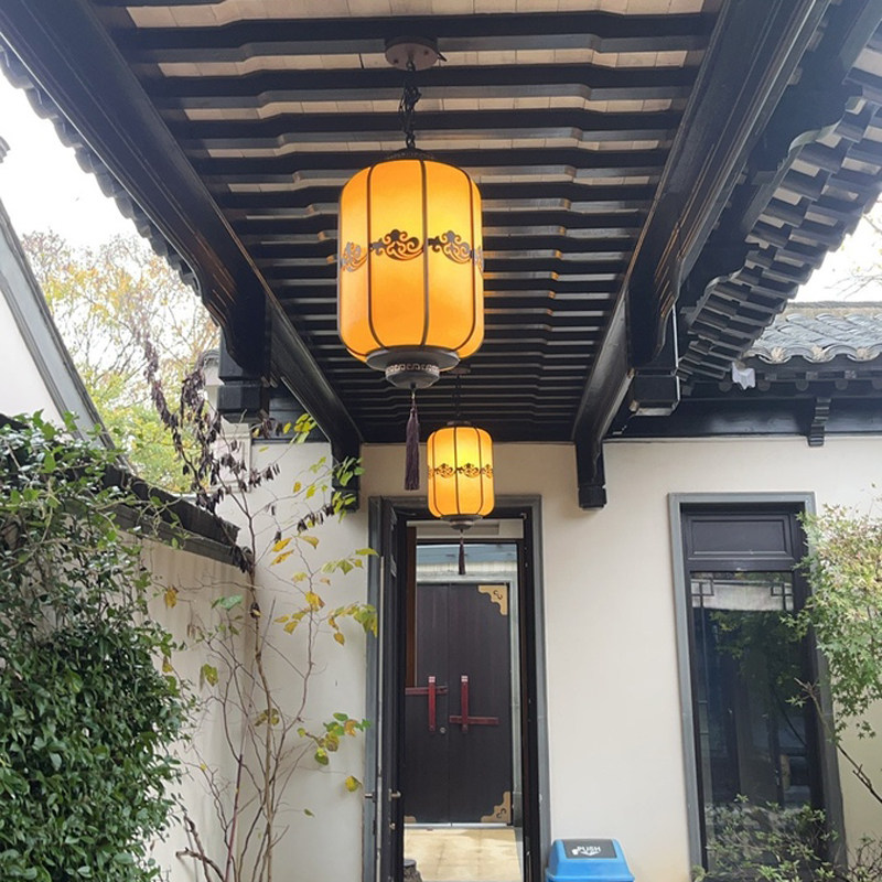 新中式户外吊灯别墅庭院大门亭子灯室外阳台温室防水凉花园亭灯