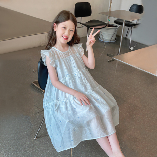 女童公主裙子大童洋气连衣长裙儿童背心裙小女孩2025夏装 新款