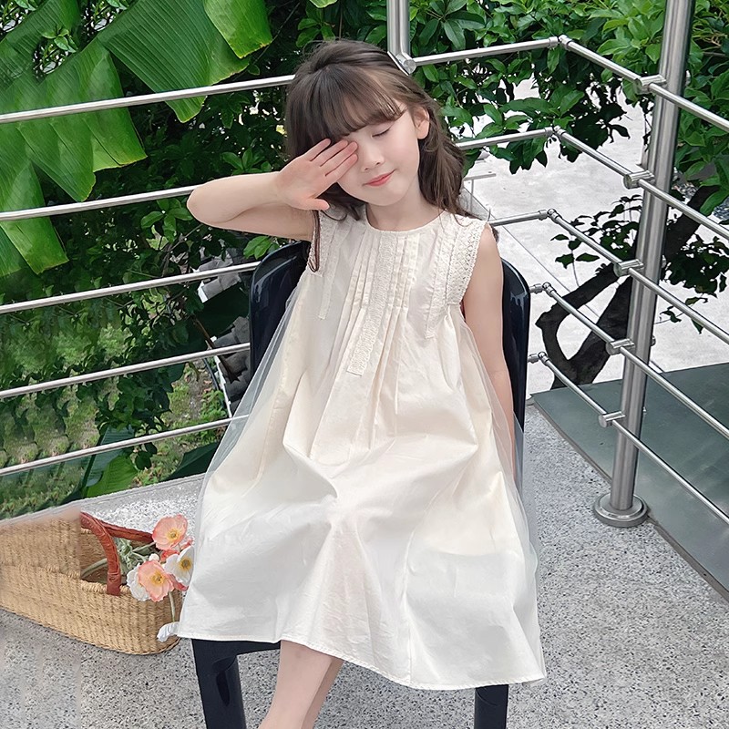 小排靓女童洋气夏季背心连衣裙