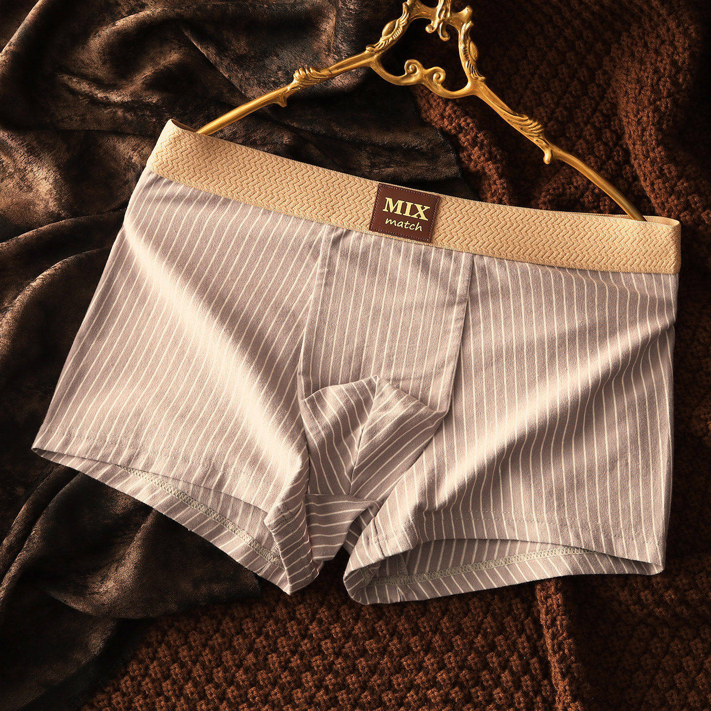 新款纯棉男士内裤男生透气条纹平角裤男款短裤男式潮流四角底裤头,女士内衣/男士内衣/家居服,男平角内裤,淘宝优惠券,粉丝福利购,淘宝优惠卷