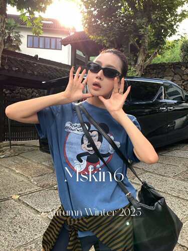 Mskin6米果集合店2025春夏新款卡通印花短袖T恤
