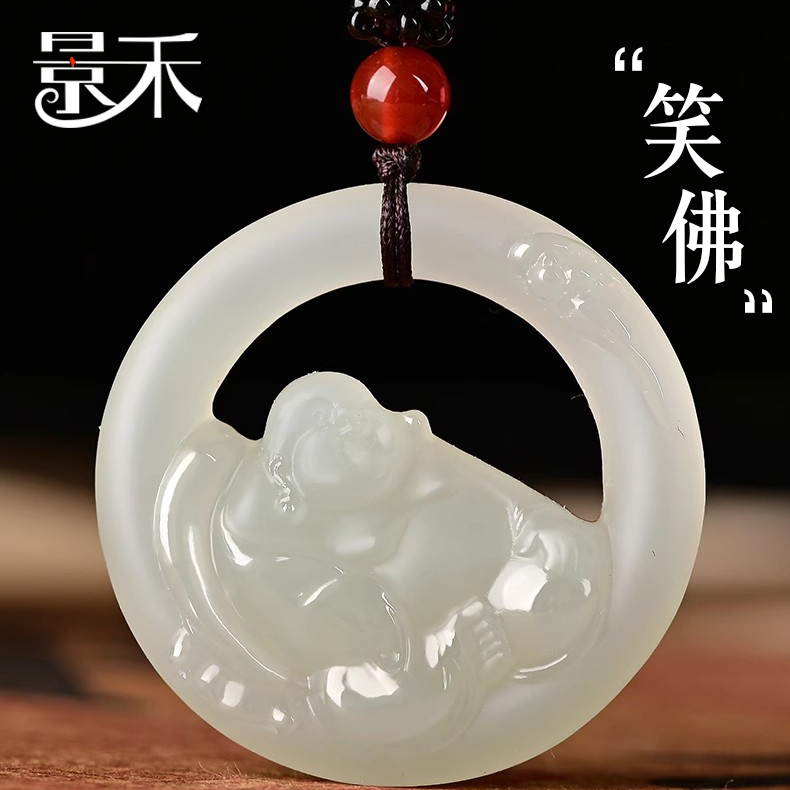 和田玉佛公吊坠女天然新疆玉石弥