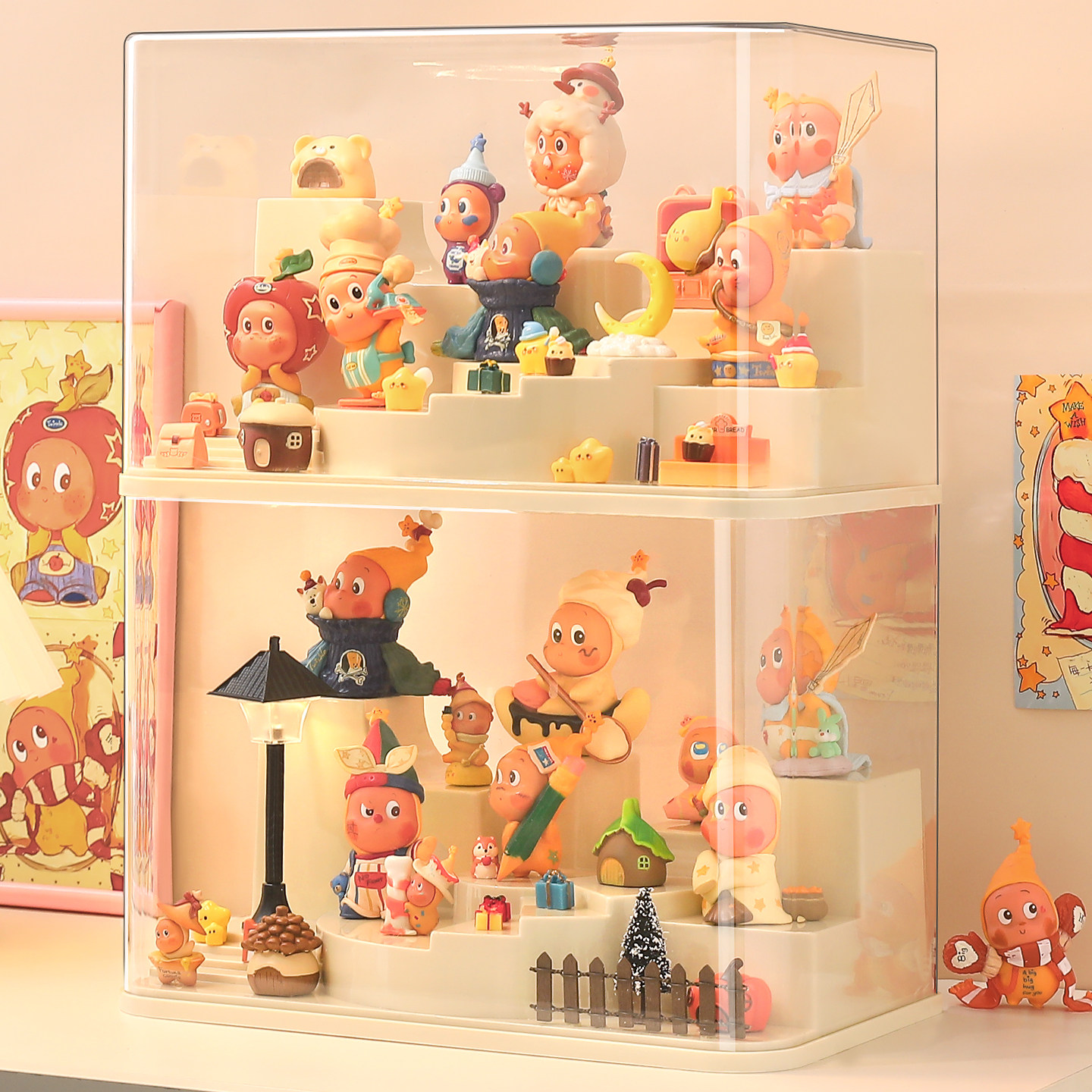 盲盒收纳展示架透明潮玩柜亚克力造景泡泡玛特展示盒手办展示柜,收纳整理,手办收纳盒,淘宝优惠券,粉丝福利购,淘宝优惠卷