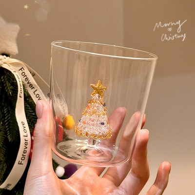 高颜值圣诞树杯子玻璃杯