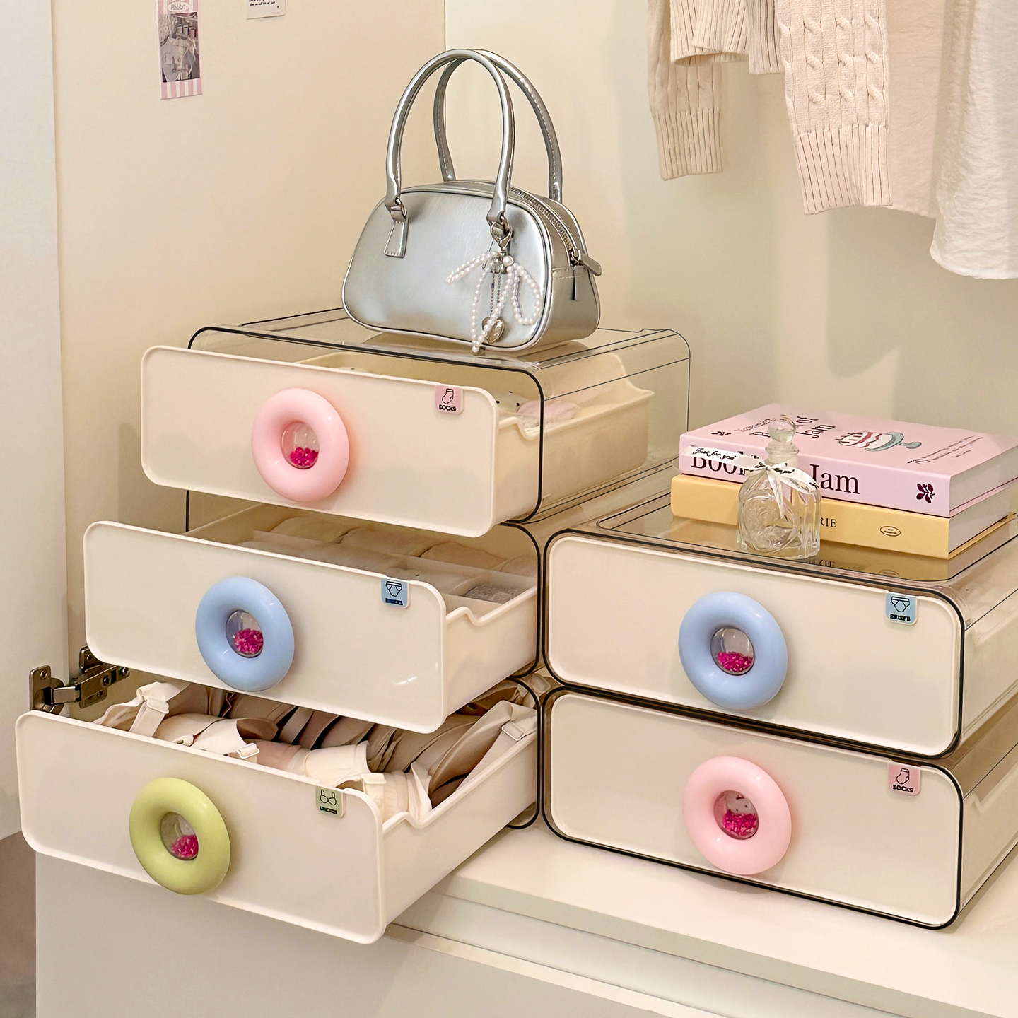 内衣内裤袜子三合一收纳盒家用衣柜分格抽屉式贴身衣物文胸整理盒