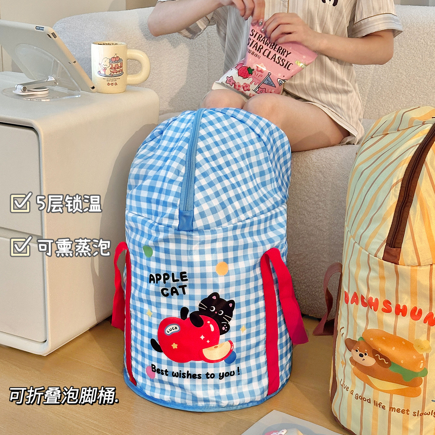 泡脚桶家用折叠2025新款过小腿养生保温高深桶过膝便携宿舍洗脚桶