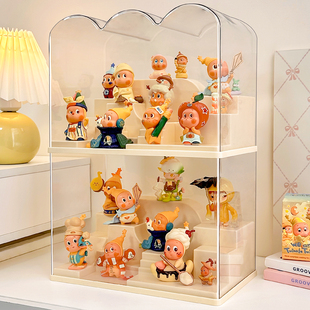 星星人盲盒收纳展示架阶梯收纳盒透明亚克力防尘泡泡玛特展示柜