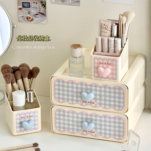 化妆品桌面收纳盒高级感抽屉式整理盒高颜值梳妆台护肤品置物架