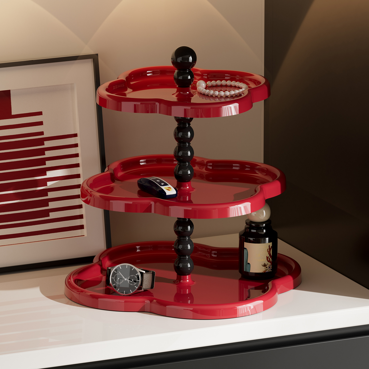 玄关多层钥匙口红置物架