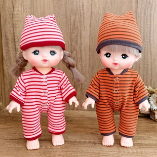 26厘米米露娃娃公仔衣服条纹居家服小美乐过家家衣服休闲睡衣套装