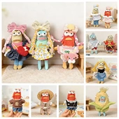 比奇堡居民丑鱼打工鱼瘫瘫鱼玉米麻花辫裙子套装 娃衣15cm公仔配饰