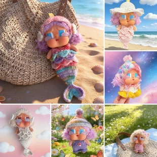 哭娃衣服海边渡假系列搪胶冲浪沐浴美人鱼手作着替CRYBABY沙滩服