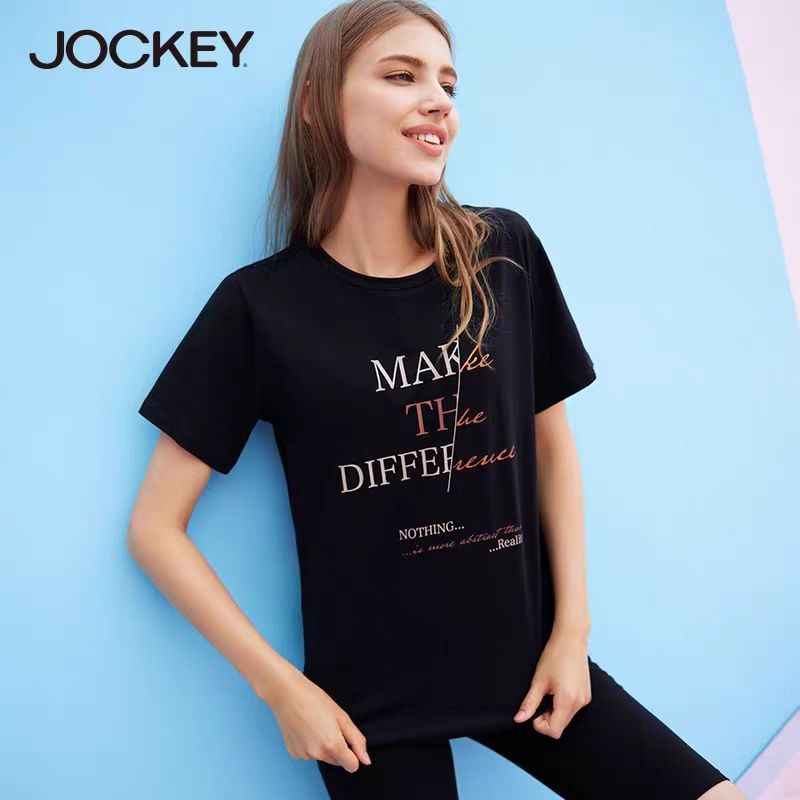 JOCKEY国际品牌正品夏季新款纯棉潮流短袖女T桖圆领薄款T桖上衣