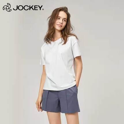 JOCKEY正品国际品牌全棉睡衣女夏季短袖短裤薄款女纯棉家居服套装