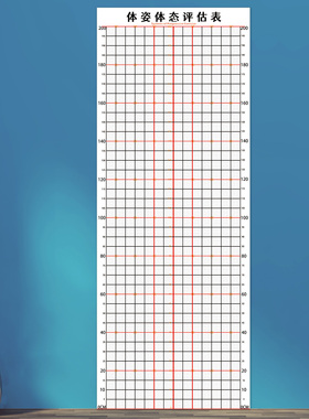 体姿体态评估表瑜伽馆健身房私教臂展体测身高表挂图墙贴纸WST37