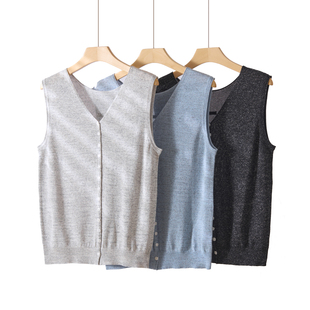 Z.M.R 松弛随性 莱赛尔棉和纸纱针织马甲女背心薄款无袖马夹上衣