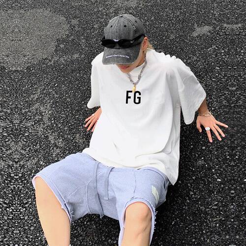 ESSENTIALS ZONE美式高街潮牌印花宽松纯棉复线FG短袖T恤男女情侣