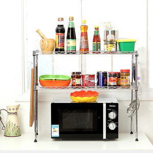新品厨房置物架多层桌面架微波炉架厨房烤箱架金属储物架调料架