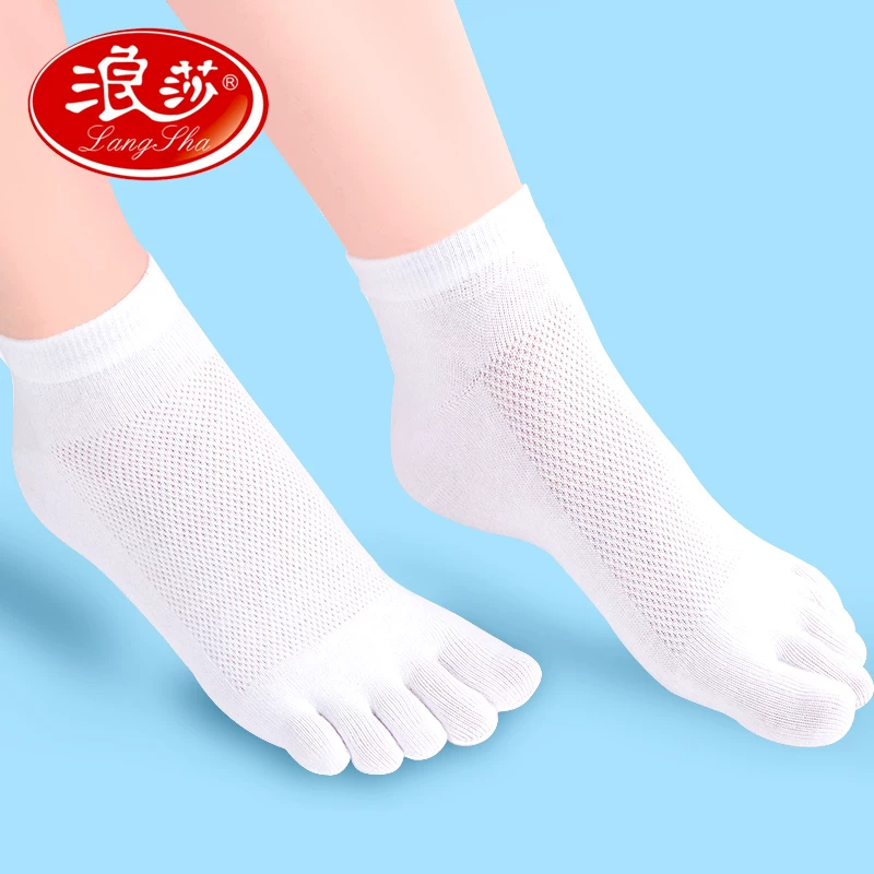 浪莎 Ultra thin breathable summer cotton socks for toes