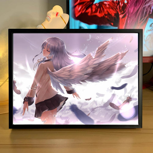 Angel Beats!天使的心跳立华奏动漫周边铝合金木相框相架摆台定制