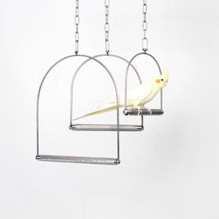 大中小鹦鹉304不锈钢玩具秋千铃铛 攀爬吊环站架鸟笼配件鸟类用品