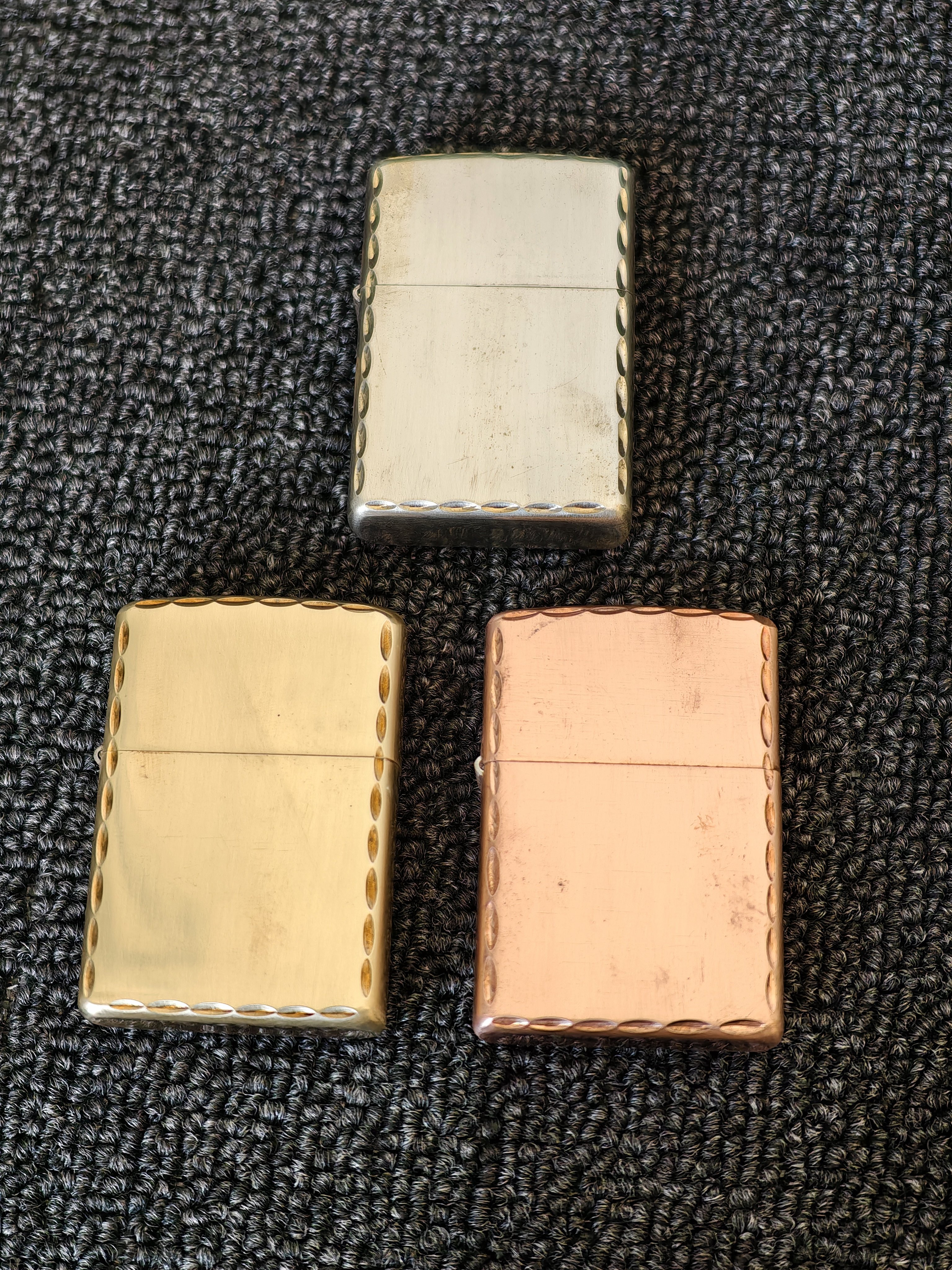 纯铜黄紫白铜煤油打火机侧雕咬边男士礼物雕刻自定义DIY平底盔甲