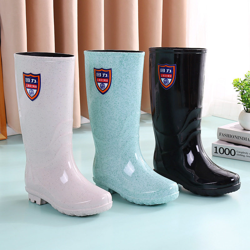 回力雨鞋女时尚款高筒外穿水鞋雨靴加绒中筒套鞋防滑胶鞋