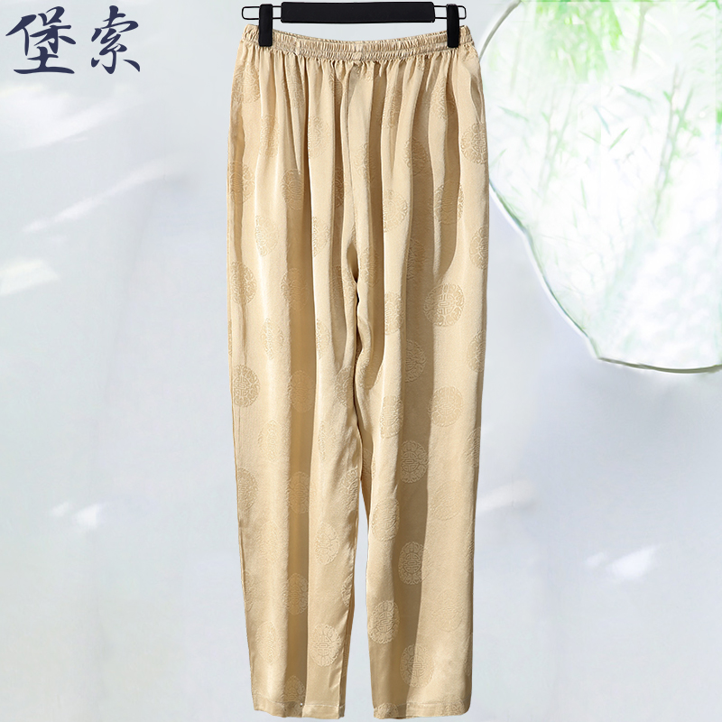 堡索真丝薄款爸爸桑蚕丝中国风