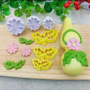葫芦8葫芦叶中式糕点馒头花馍切模花饽饽花馍翻糖模具压花烘焙模