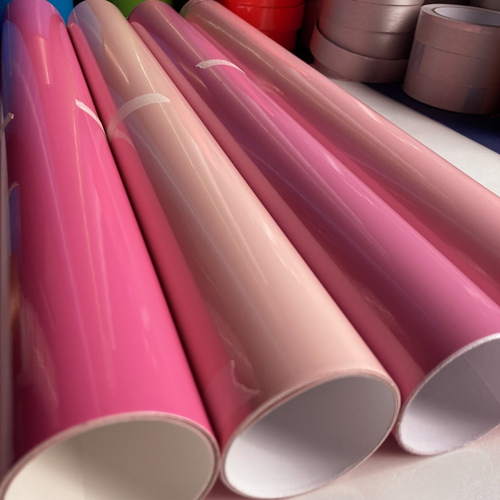 樱花粉汽车改色膜整车超亮冰莓粉水晶胭脂粉车身贴膜粉色改色车衣