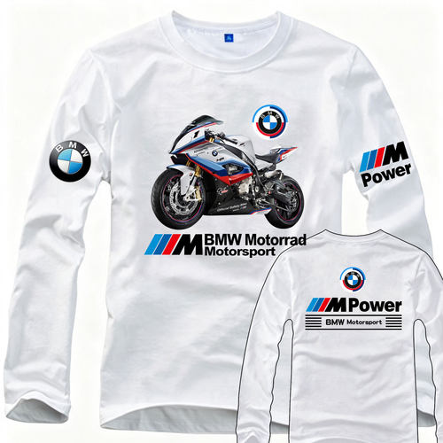 2026新款BMW宝马MPOWER部门性能摩托RR体恤纯棉长袖T恤定制车队服