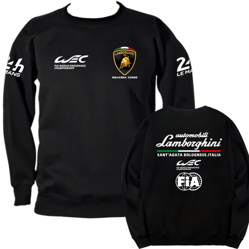 加绒圆领卫衣兰博基尼车队服勒芒WEC赛车服汽车F1保时捷训练外套