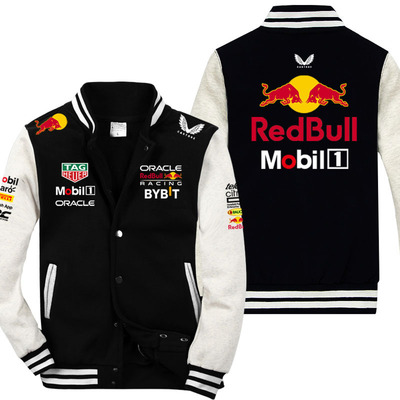 加绒棒球服男红牛车队维斯塔潘衣服F1方程式赛车队服休闲宽松外套