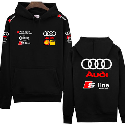 加绒套头连帽卫衣奥迪AUDI Infineon 乔斯特车队赛车服训练服外套