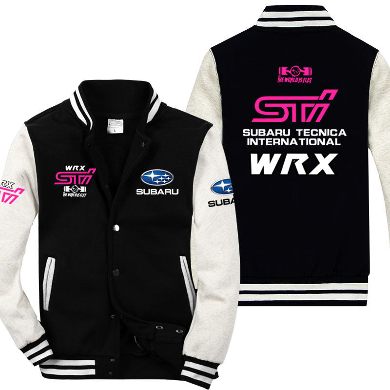 新款加绒棒球服男斯巴鲁SUBARU汽车周边同款汽车赛车服休闲服外套