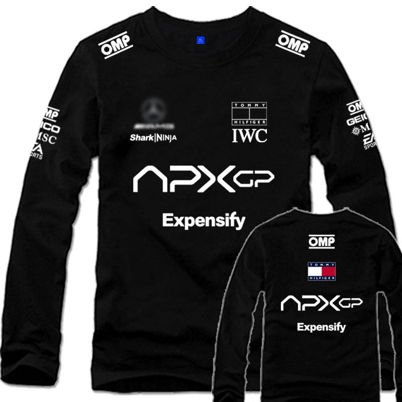 F1狂飙飞车电影赛车手APXGP赛车服休闲体恤纯棉长袖T恤衫训练队服