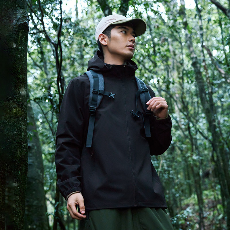 361 RAIN SCREEN TRACKSUIT JACKET 2024 FALL MENS WINDPROOF AND RAINPROOF CASUAL OUTDOOR HIKING WEAR HOODED WINDBREAKER