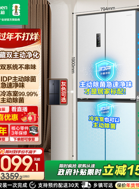 【526十字款】容声516L双净双系统十字四门风冷无霜家用一级冰箱