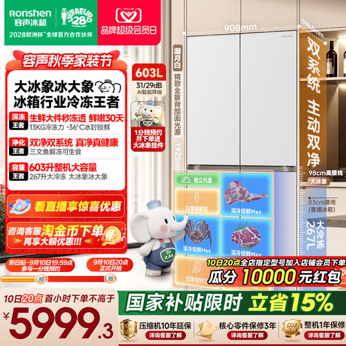 容声大冰象603冰箱行业冷冻王者