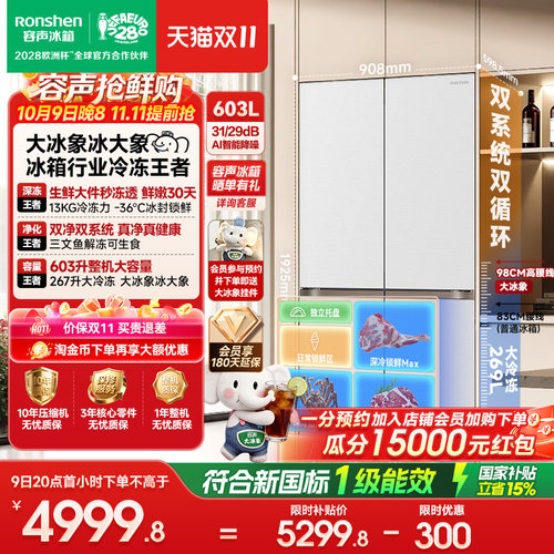 容声大冰象603冰箱行业冷冻王者