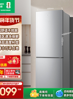 容声189L双门家用冰箱冷藏冷冻宿舍出租房省电节能家用小冰箱