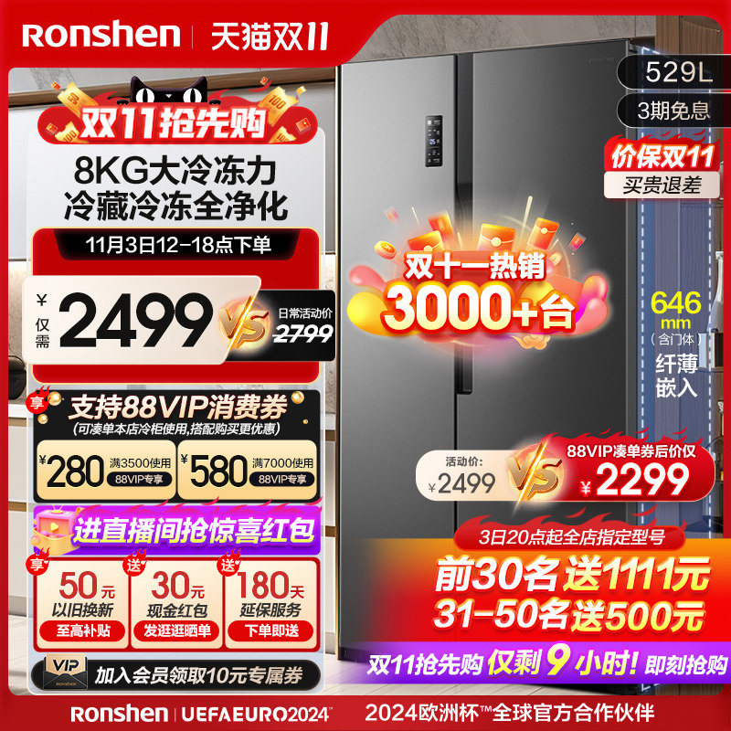 容声529L双门对开门一级变频大容量风冷无霜家用超薄嵌入式电冰箱属于什么档次？