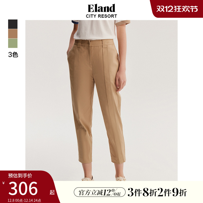 E·LAND休闲裤直筒长裤