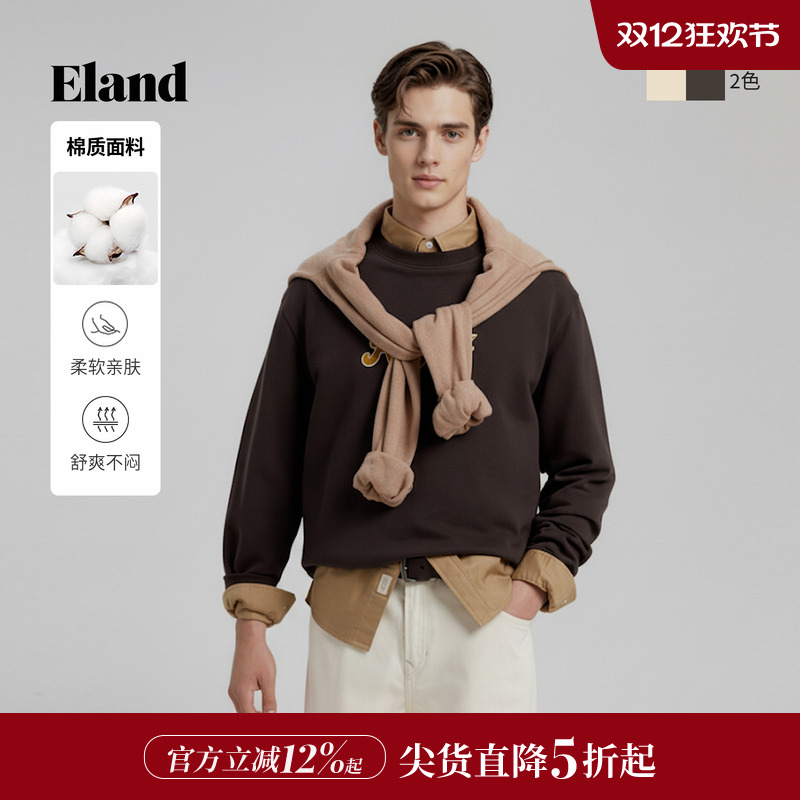 ELAND卫衣长袖字母宽松