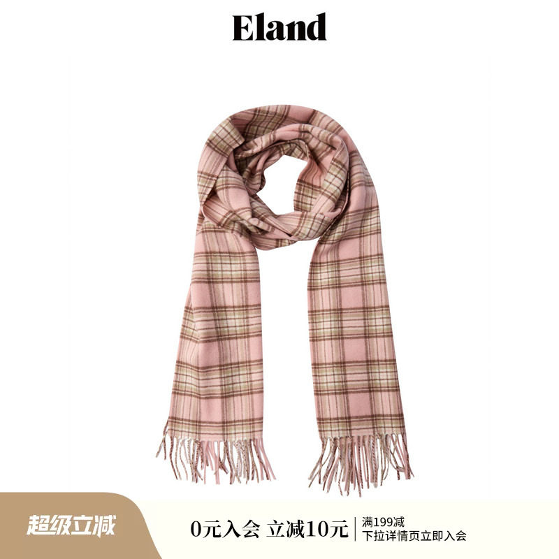 ELAND格纹流苏保暖围巾图片