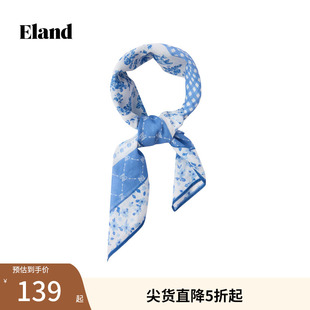 Eland衣戀圍巾女氣質小方巾2025冬季 新款 100%棉