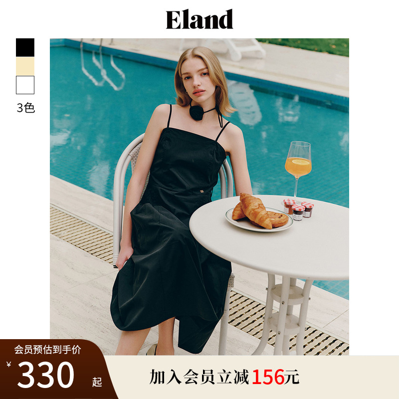 ELAND高貴浪漫吊帶連衣裙A字裙