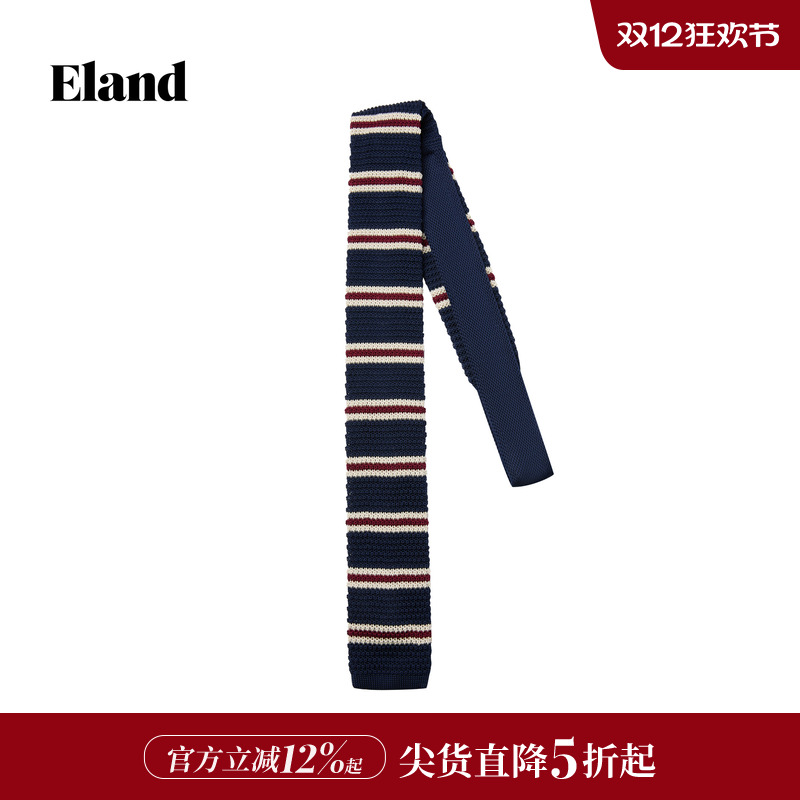 ELAND男领带条纹学院风针织