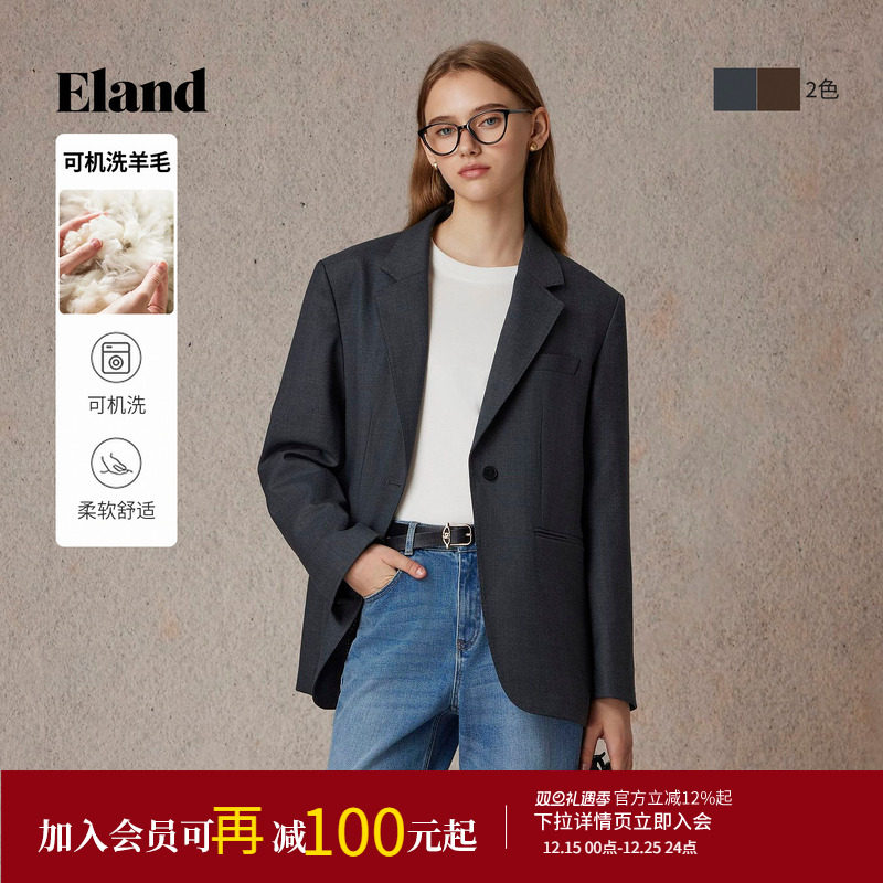 ELAND含羊毛西装通勤外套