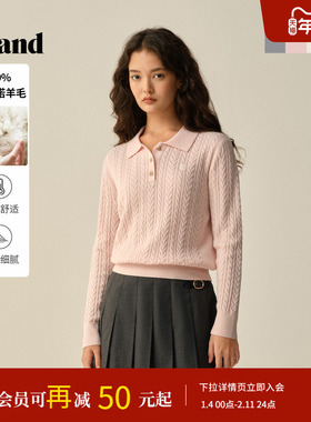 【美丽诺羊毛】Eland衣恋毛衣女长袖翻领套头针织衫2025冬季新款